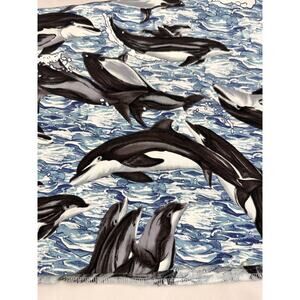 2 Yard Dolphins on Blue Background  Quilt Craft Shamash  & Sons NEW
